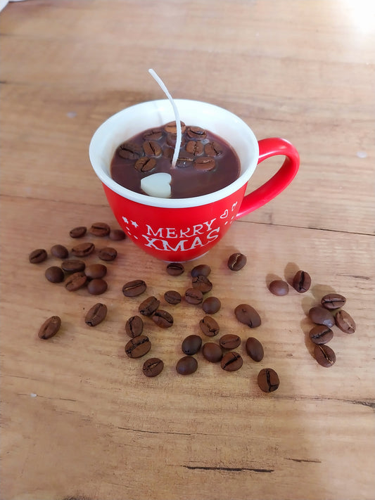 Candela natalizia al caffè
