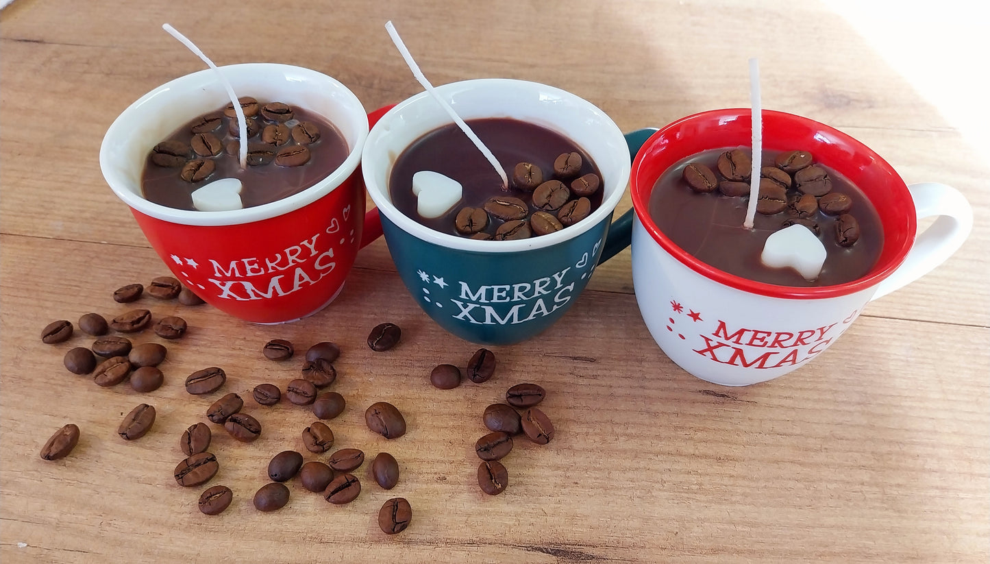 Candela natalizia al caffè