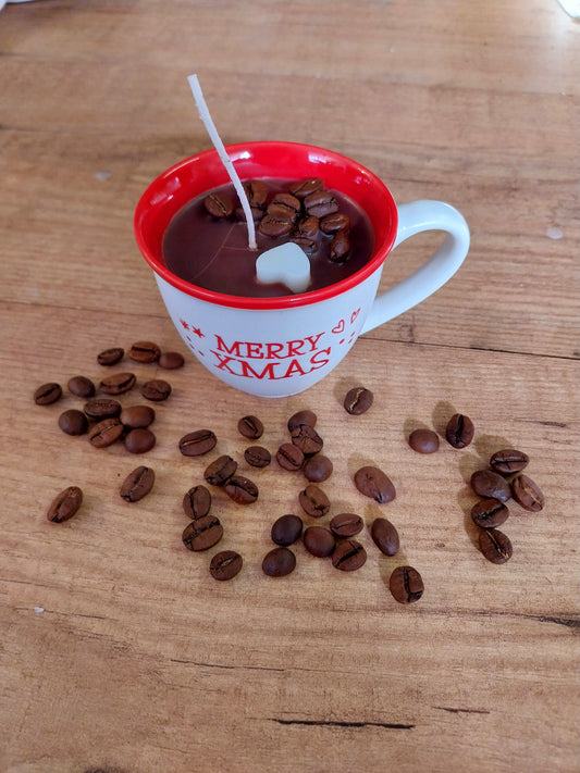 Candela natalizia al caffè